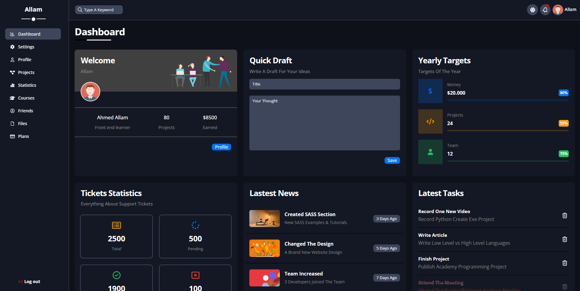 Dashboard Template screenshot